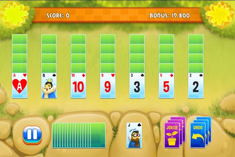 Screenshot tripeaks solitaire garden ziango gameplay