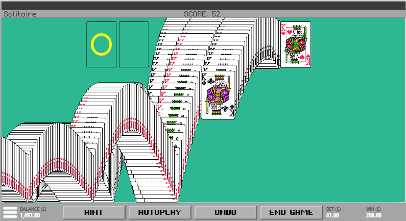 screenshot retro solitaire G Games game play
