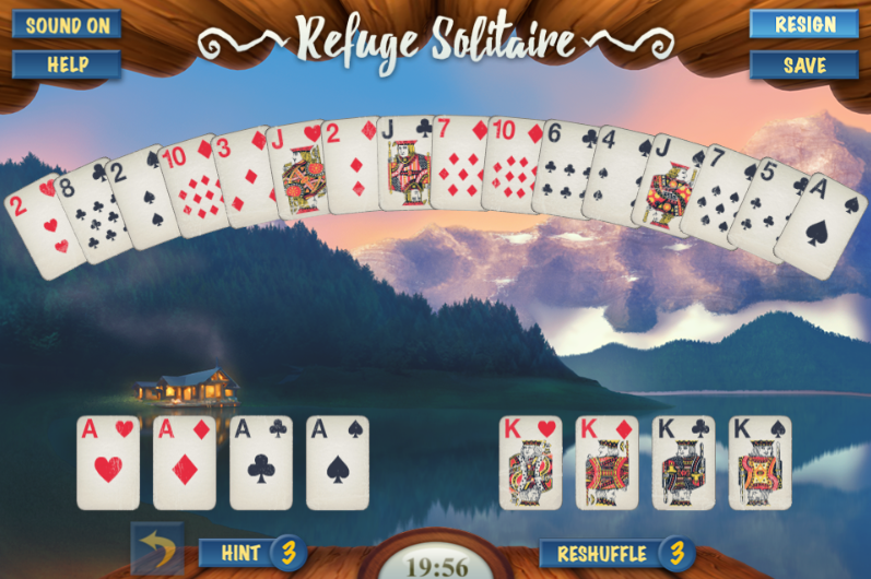 refuge solitaire game screenshot 