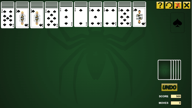 king of spider solitaire game screenshot 