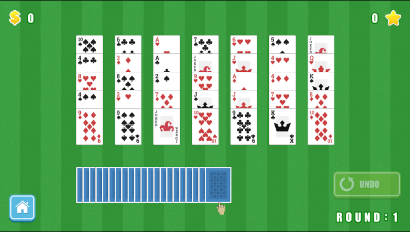 golf solitaire game screenshot