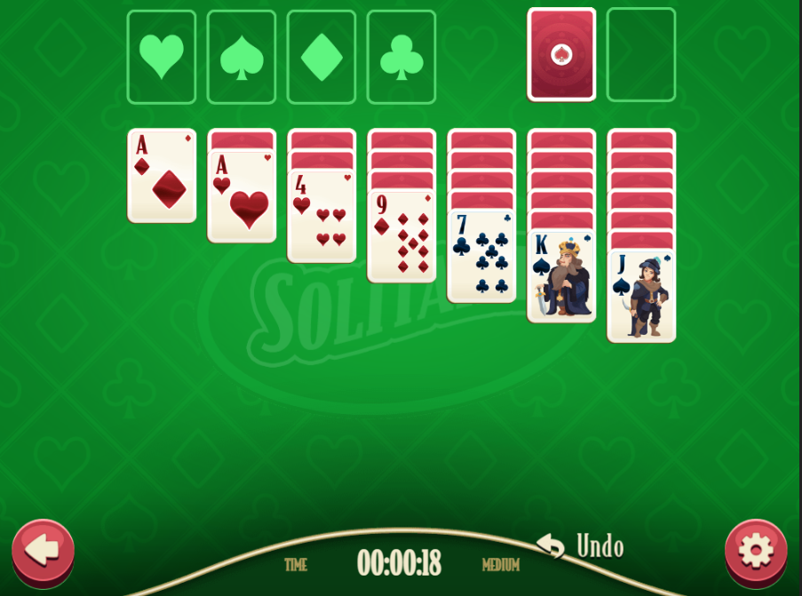 daily solitaire shockwave game screenshot