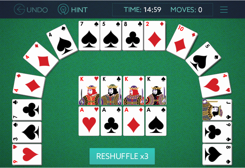 crescent solitaire game screenshot