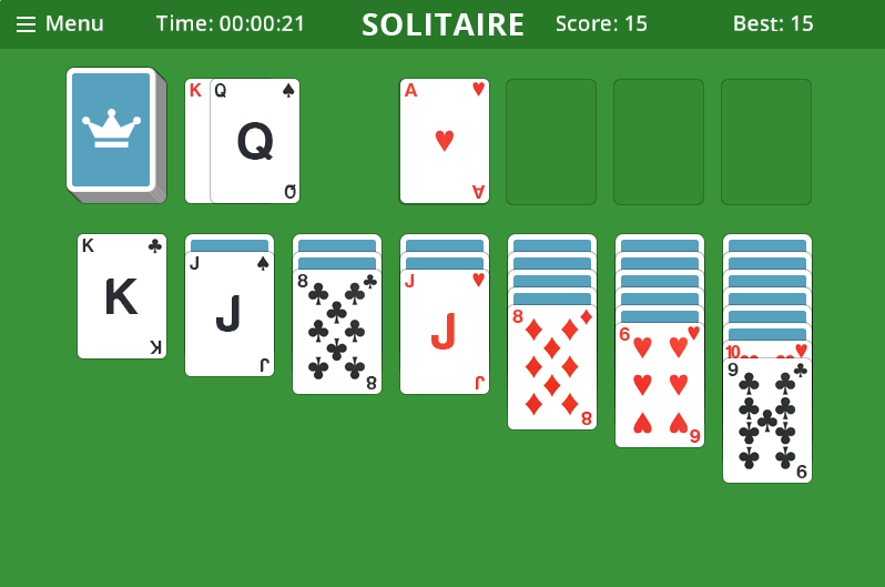 screenshot klondike solitaire gameboss game