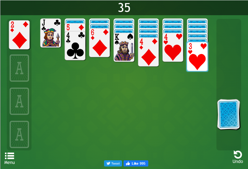 screenshot klondike solitaire frvr game