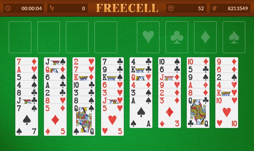 screenshot of freecell big game