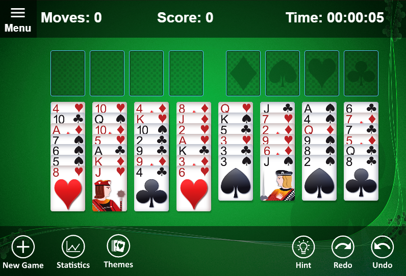 amazing freecell solitaire game screenshot