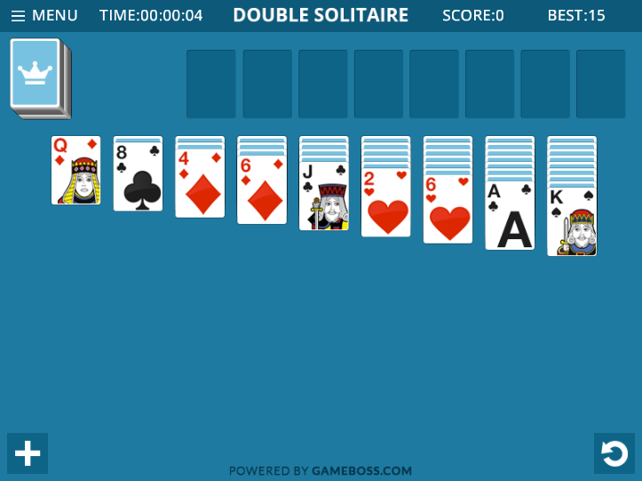double klondike solitaire game screenshot