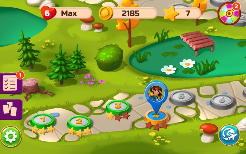 Tripeaks Solitaire Garden Story spel screenshot

