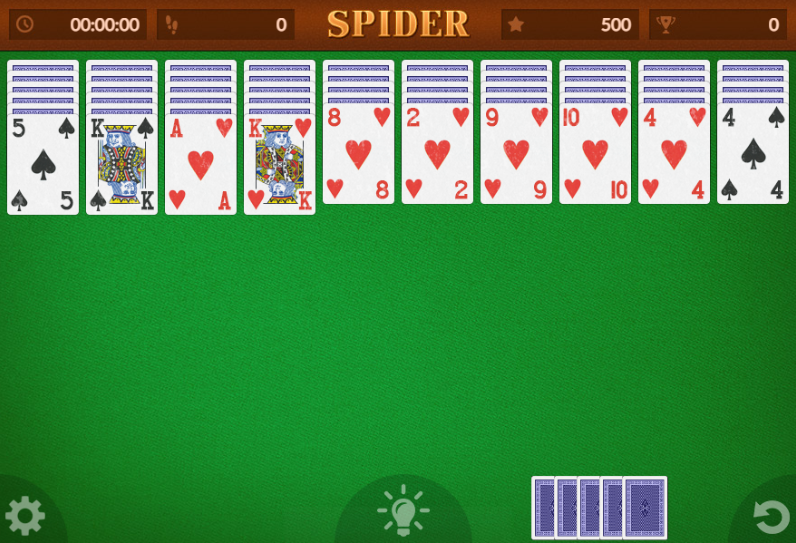 Spider Solitaire big gameboss game screenshot
